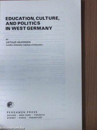 Education, Culture, and Politics in West Germany