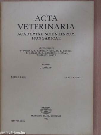 Acta Veterinaria Tomus XXIII, Fasciculus 4.