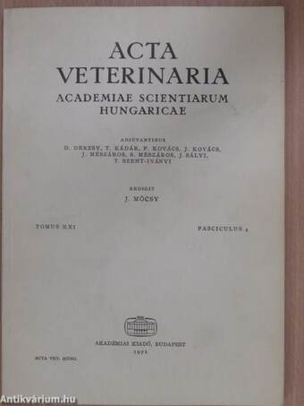Acta Veterinaria Tomus XXI, Fasciculus 4.