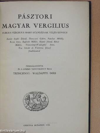 Pásztori magyar vergilius