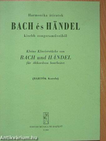 Harmonika átiratok Bach és Händel kisebb zongoraművéből