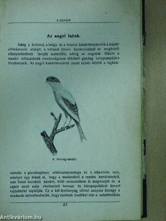 A kanári származása, tenyésztése és kiképezése szakszerű ábrákkal és képekkel tenyésztők és madárkedvelők részére/A kanári betegségei és azok gyógyitása