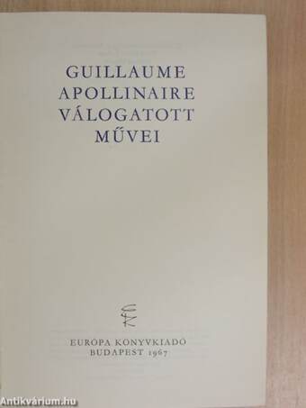 Guillaume Apollinaire válogatott művei