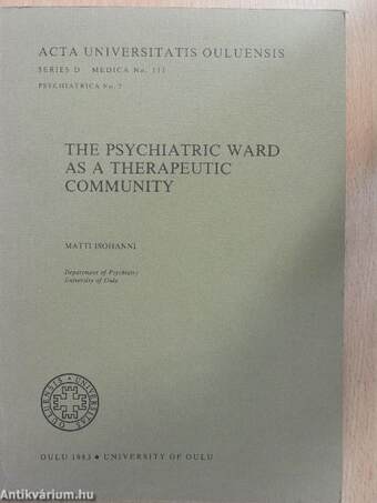 The Psychiatric Ward as a Therapeutic Community