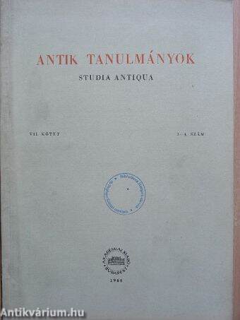 Antik tanulmányok 1960/3-4.