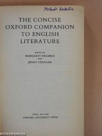 The Concise Oxford Companion to English Literature