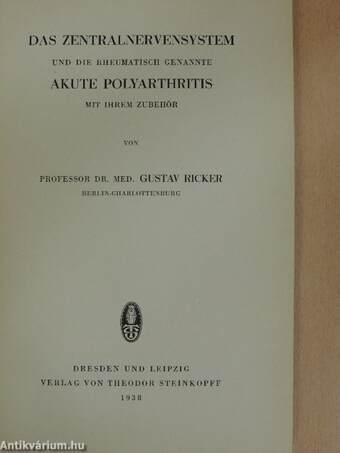 Das Zentralnervensystem und die rheumatisch genannte akute Polyarthritis mit ihrem zubehör