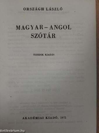 Magyar-angol szótár