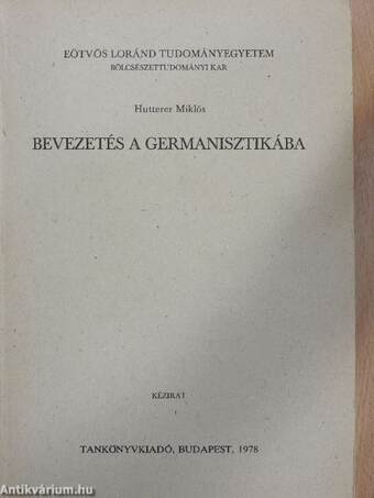 Bevezetés a germanisztikába