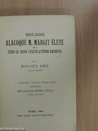 Boldog Alacoque M. Margit élete