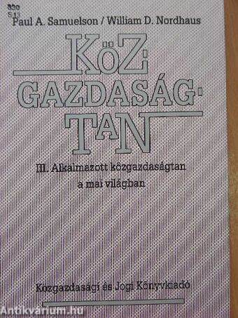 Közgazdaságtan III. (töredék)