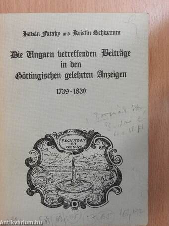 A Göttingische Gelehrte Anzeigen Magyarországra vonatkozó közleményei 1739-1839