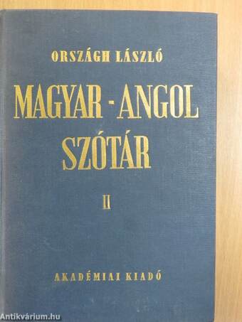 Magyar-angol szótár II. (töredék)