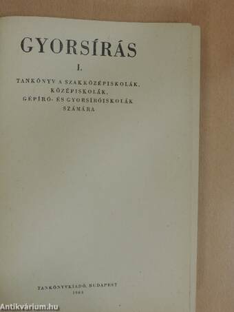 Gyorsírás I.