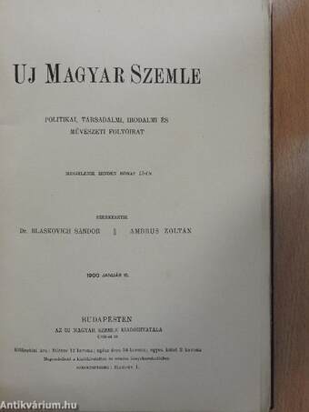 Uj Magyar Szemle 1900. január 15.