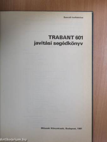 Trabant 601 javítási segédkönyv