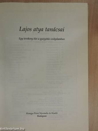 Lajos atya tanácsai