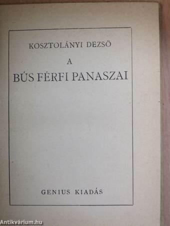 A bús férfi panaszai