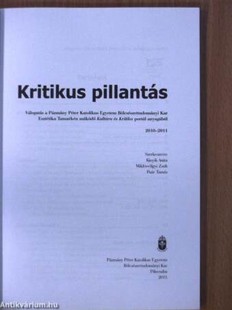 Kultúra és kritika - Kritikus pillantás