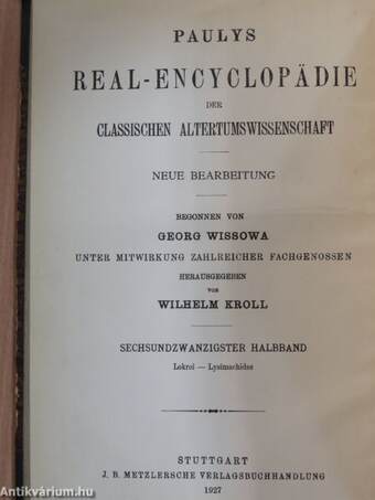 Paulys Real-Encyclopädie der Classischen Altertumswissenschaft XIII.