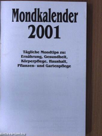 Mondkalender 2001