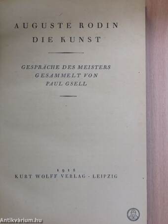 Auguste Rodin - Die Kunst