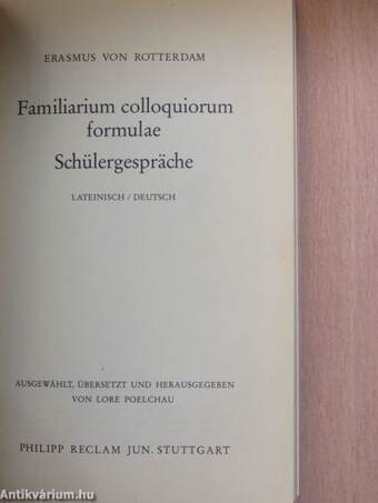 Familiarium colloquiorum formulae/Schülergespräche