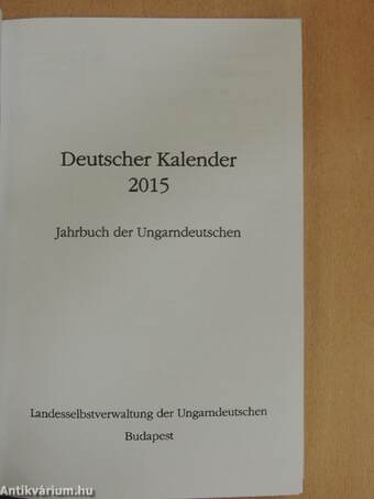 Deutscher Kalender 2015.