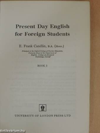 Present Day English for Foreign Students Book 3.