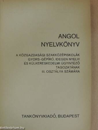 Angol nyelvkönyv III.