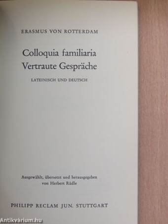 Colloquia familiaria/Vertraute Gespräche