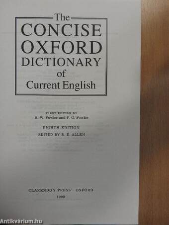 The Concise Oxford Dictionary of Current English