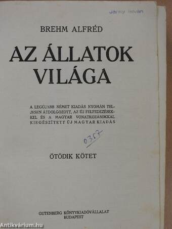 Brehm - Az állatok világa 5.