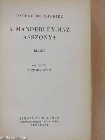 A Manderley-ház asszonya