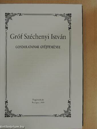 Gróf Széchenyi István gondolatainak gyűjteménye