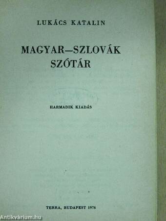 Magyar-szlovák szótár