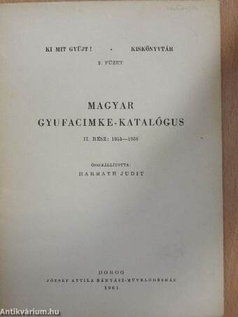 Magyar gyufacimke-katalógus II.