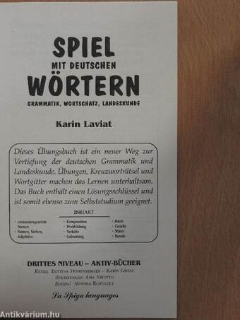 Spiel mit deutschen wörtern grammatik, wortschatz, landeskunde