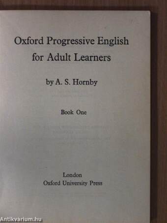 Oxford Progressive English for Adult Learners I.