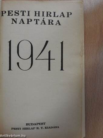 Pesti Hirlap Naptára 1941.