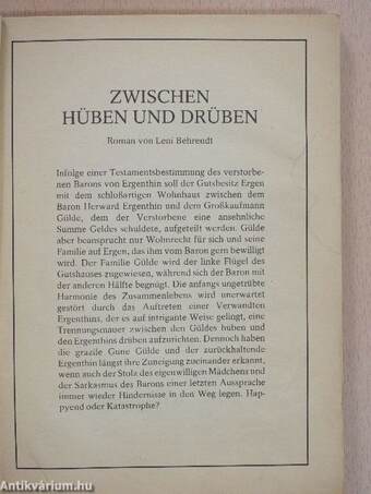 Zwischen hüben und drüben/Ein Schicksalsroman/Ihre Romane werden von Millionen gelesen