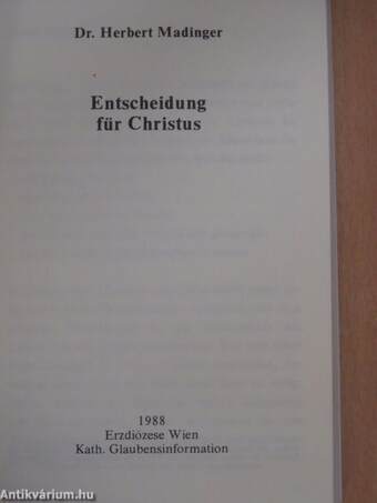 Entscheidung für Christus