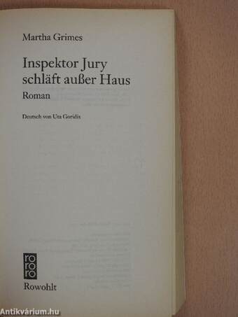 Inspektor Jury schläft ausser Haus