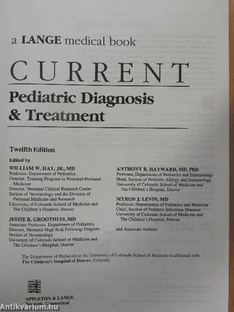 Current Pediatric Diagnosis & Treatment