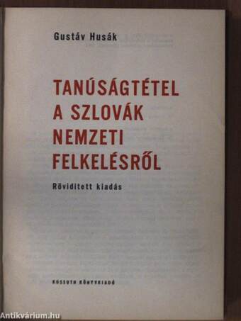 Tanúságtétel a szlovák nemzeti felkelésről