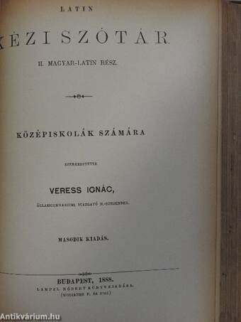 Latin kézi szótár I-II.