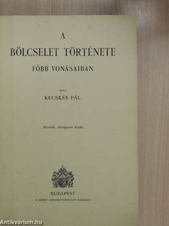 A bölcselet története főbb vonásaiban