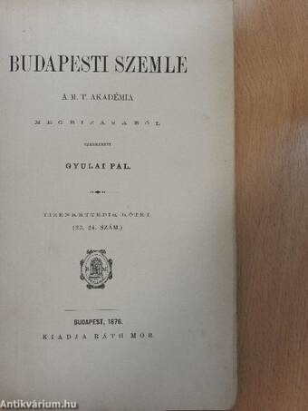 Budapesti Szemle 12. kötet 23-24. szám