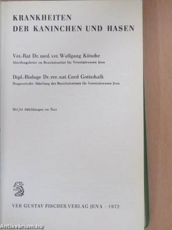 Krankheiten der Kaninchen und Hasen