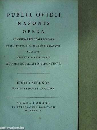 Publii Ovidii Nasonis opera I-III.